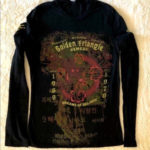 Lucky Brand Tee NWT Top Unique Graphic Design By Designer Gene Montesano Size L